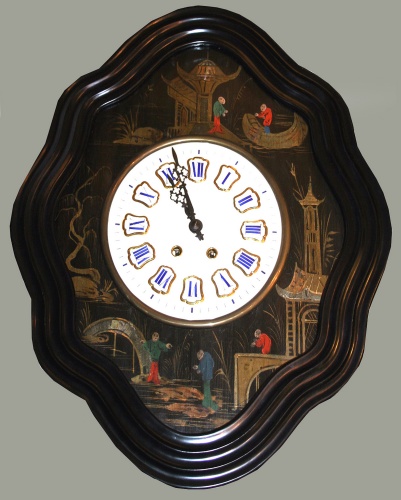 Часы настенные в стиле "Шинуазри". Франция, середина ХIХ в.