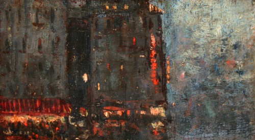 Коровин К.А. "Городской пейзаж. Ночное кафе", 1910 г.