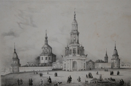 Литография И. Дациаро "Вид Андроньева монастыря в Москве". Литография И. Дациаро "Вид Андроньева монастыря в Москве".