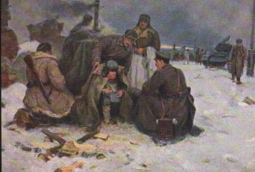 Открытка "Среди своих". СССР, 1950-е гг. Открытка "Среди своих". СССР, 1950-е гг.