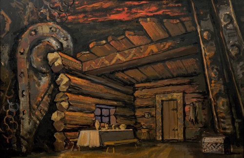 "Эскиз декорации к опере "Иван Сусанин", 1967 г. Солодовников Л.Л. "Эскиз декорации к опере "Иван Сусанин", 1967 г. Солодовников Л.Л.