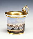 Чашка с видом на Мраморный Дворец в Санкт-Петербурге. 1790-е гг.г.