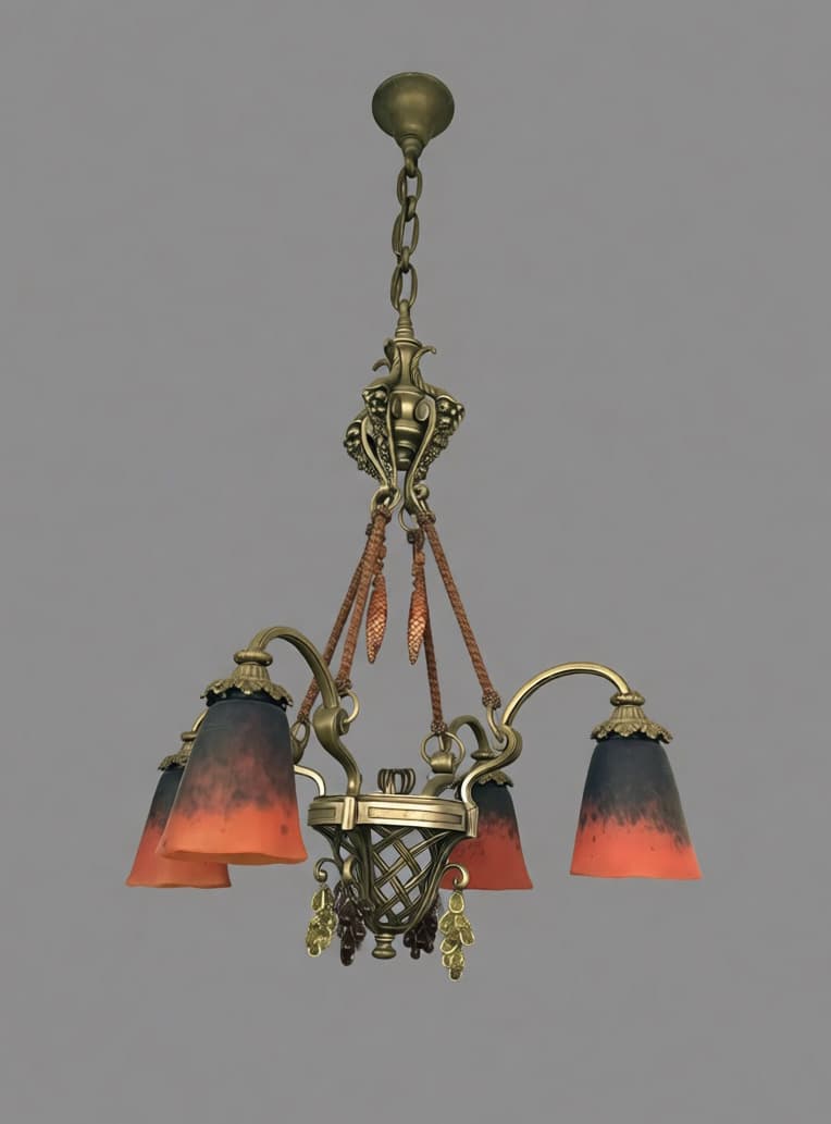 Люстра в стиле модерн с виноградными гроздьями, автор Шнайдер (Schneider) Чарльз (1881–1953), Осветительные приборы — миниатюра 2