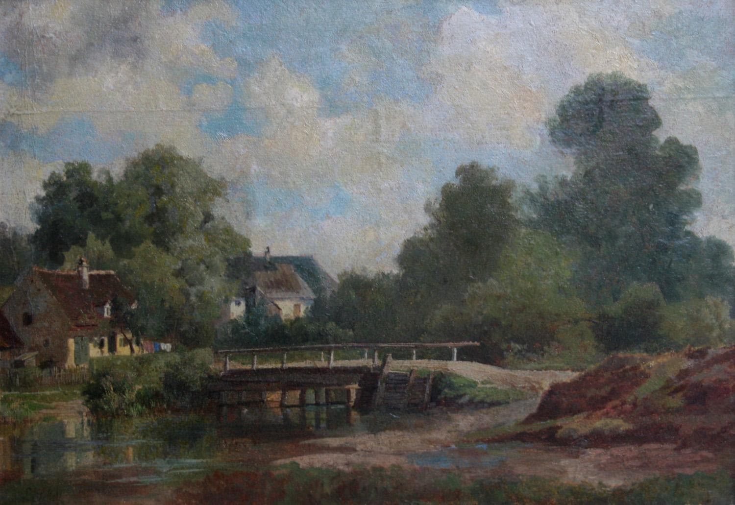 Летний пейзаж, автор Людвиг Скелл (Ludwig Sckell) 1833-1912, Антикварная живопись — миниатюра 2