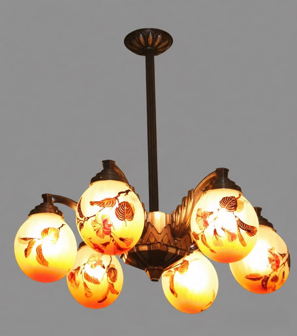 Люстра в стиле Арт-деко (6 плафонов), Осветительные приборы