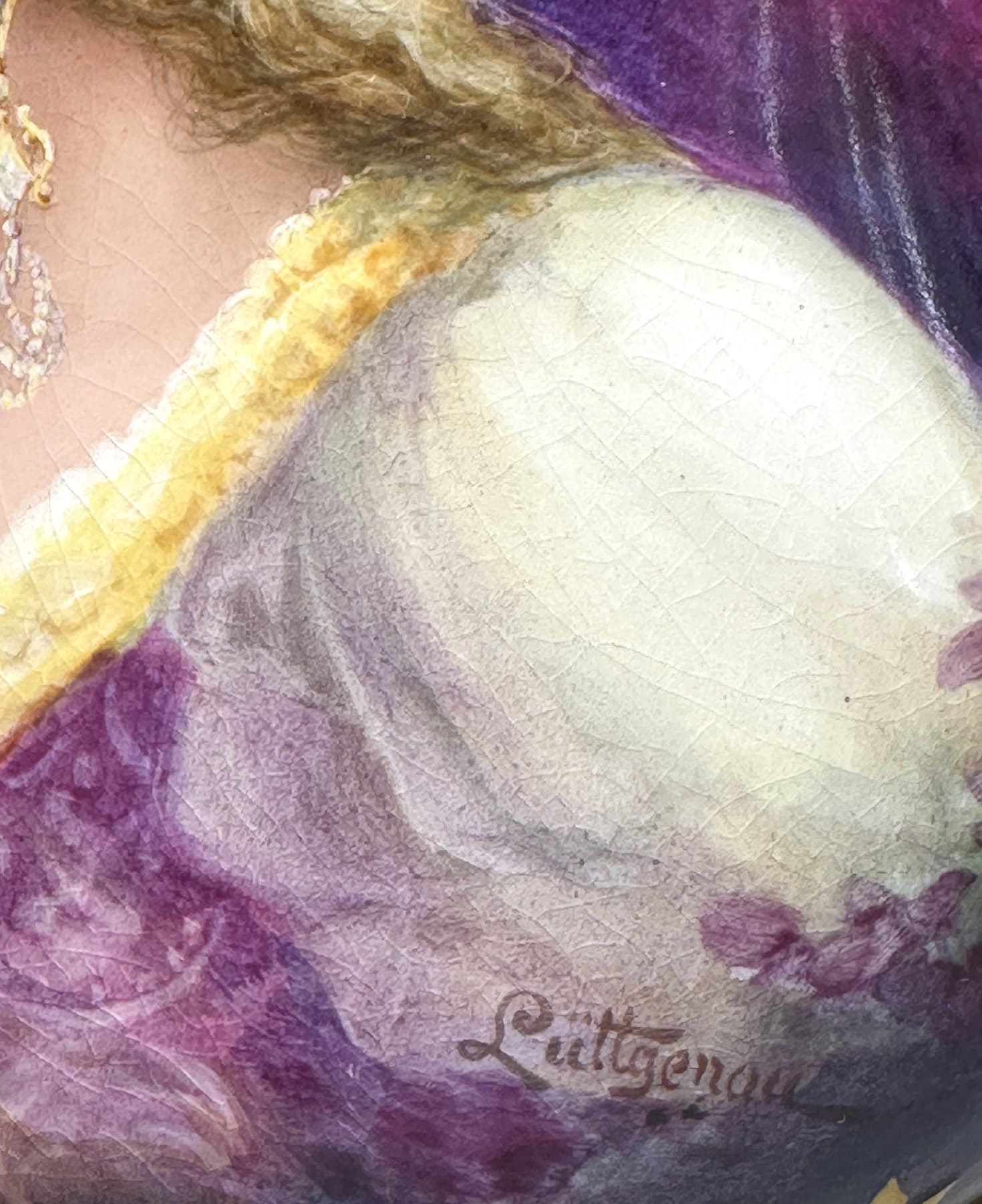 Ваза для цветов Красавица, автор Royal Bonn (Королевский Бонн) 1836-1931, Антикварный фарфор — миниатюра 3