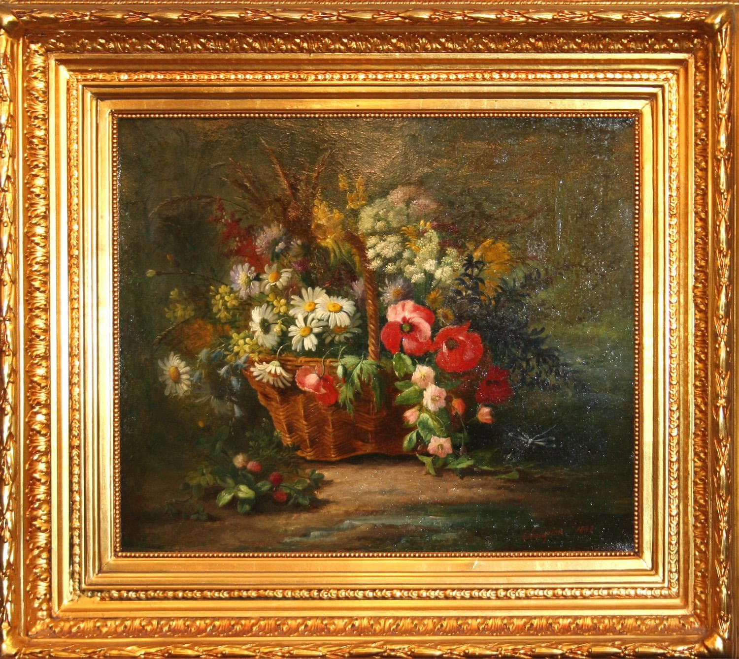 "Натюрморт с полевыми цветами" - Антикварная живопись