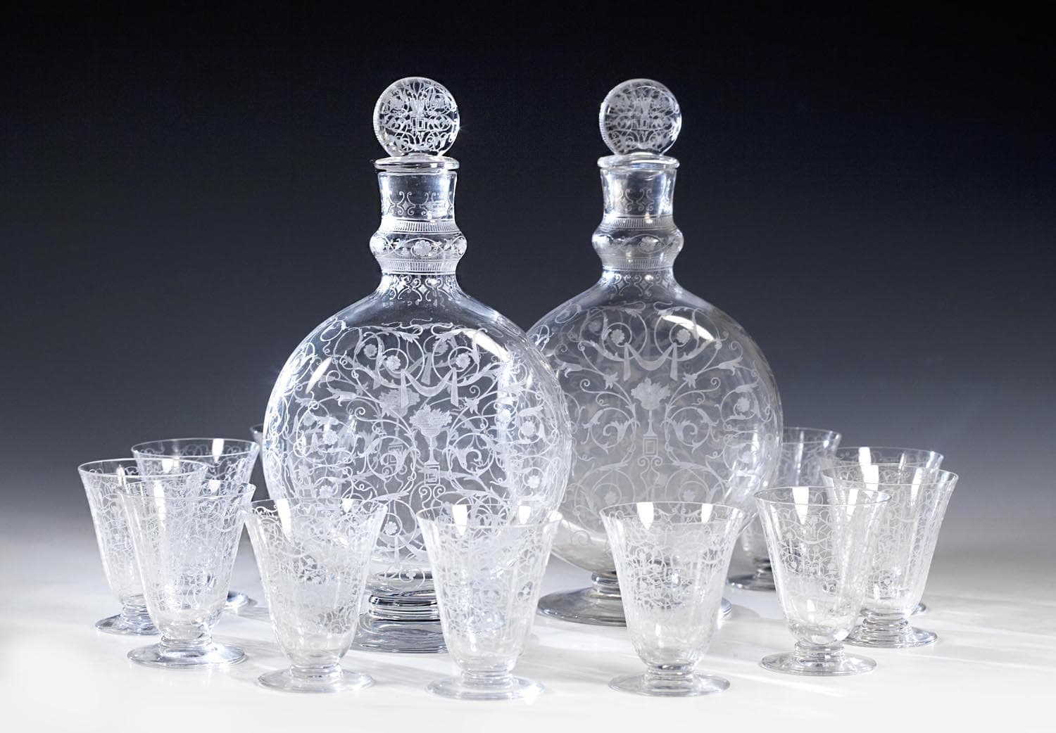 Набор для вина "Микеланджело" (2 штофа и 12 бокалов). - Стекло