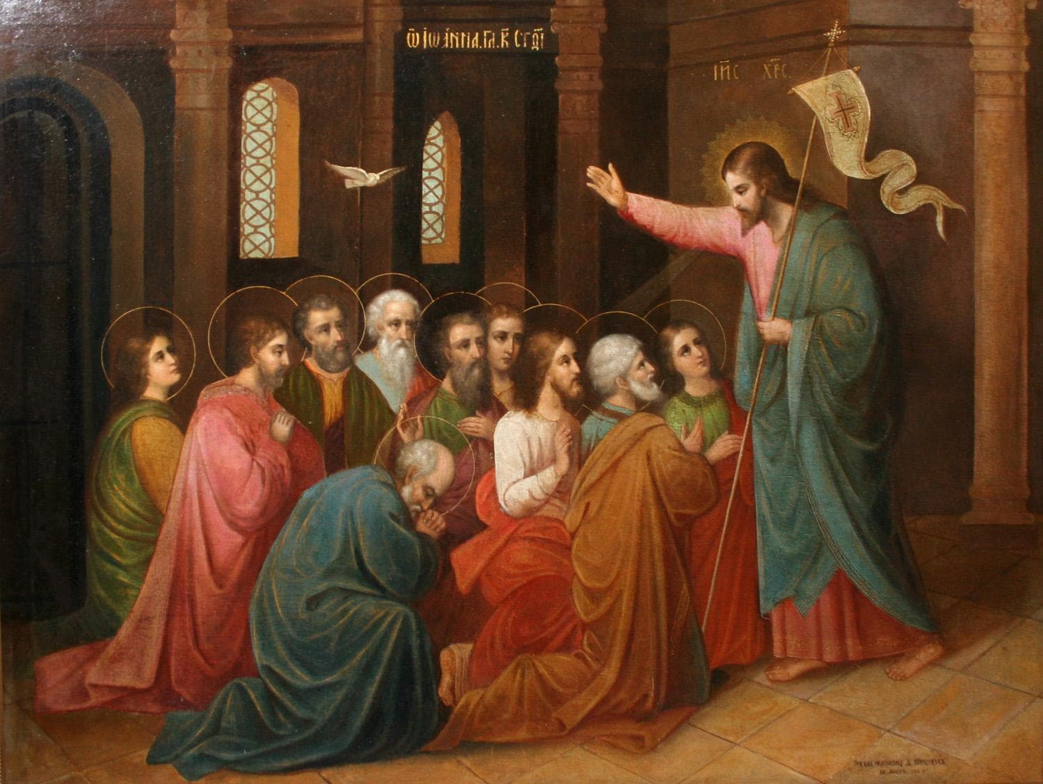 "Отослание апостолов на проповедь" - Антикварная живопись