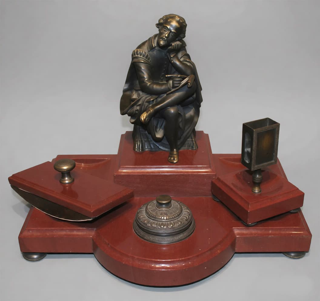 Письменный набор Шекспир, Антикварная бронза