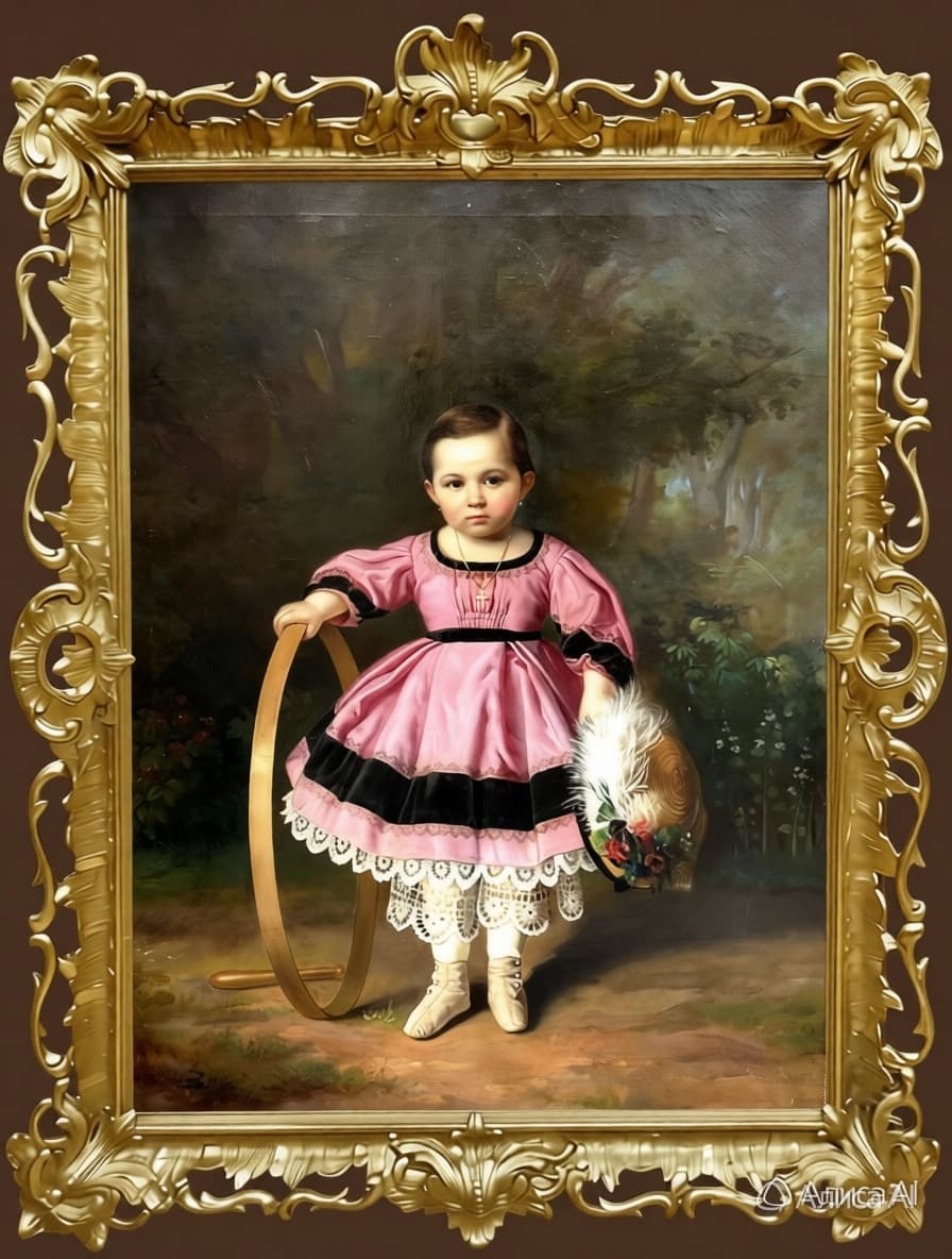 Портрет девочки в розовом платье, автор Бурдановский Анатолий Викентьевич (середина - вторая половина XIX), Антикварная живопись