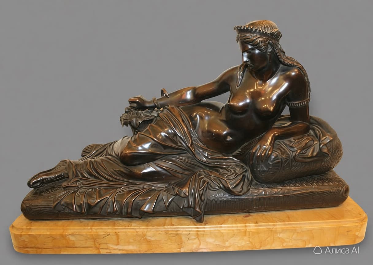  Клеопатра, автор  Дюкомен дю Локль Анри Даниель  (Ducommun du Locle  Henri Daniel) (1804–1884), Антикварная бронза