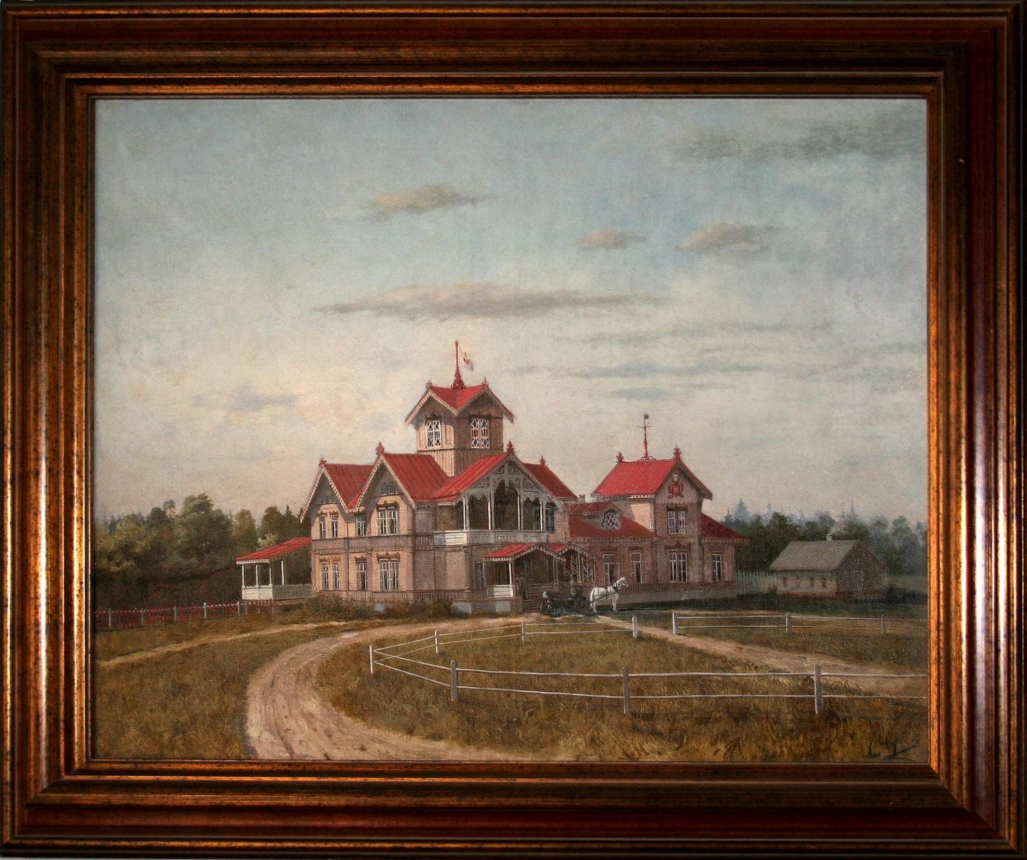 Усадебный дом, автор Савелов Павел Константинович (конец XIX - начало XX вв. ), Антикварная живопись