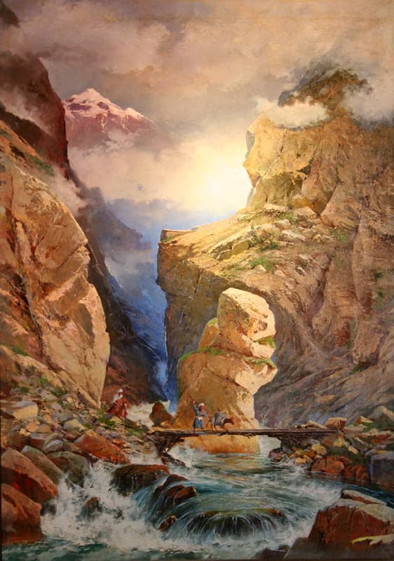 "Ущелье Ферганского хребта" - Антикварная живопись