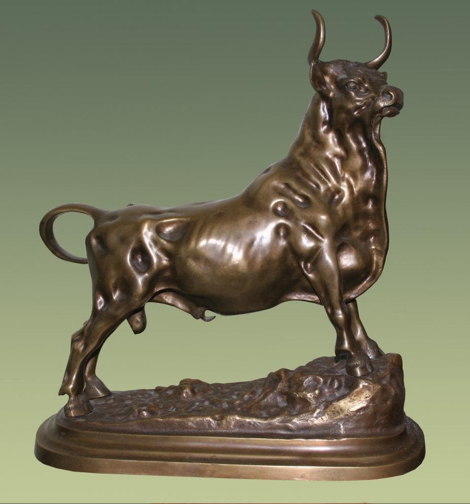 "Стоящий бык" - Антикварная бронза