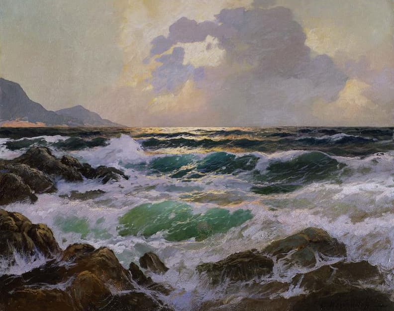 "Морской прибой" - Антикварная живопись